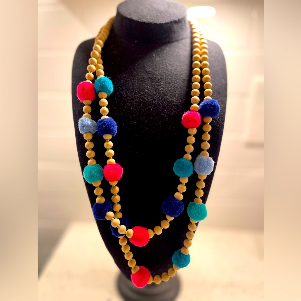 J. Crew Factory Pom necklace